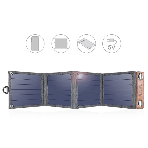 Ładowarka solarna Choetech SC004 USB-A 14W rozkładana szara