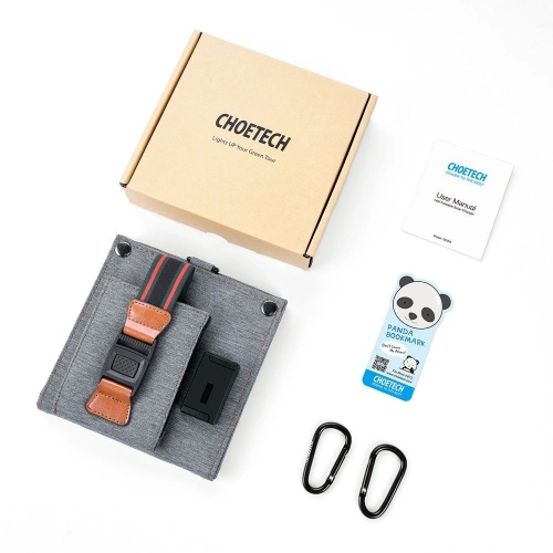 Ładowarka solarna Choetech SC004 USB-A 14W rozkładana szara