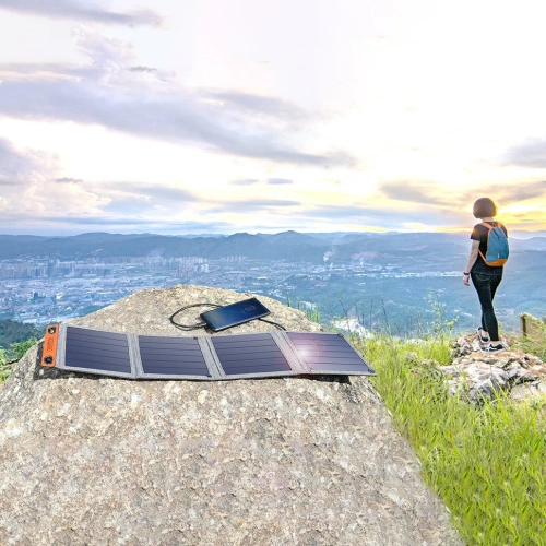 Ładowarka solarna Choetech SC004 USB-A 14W rozkładana szara