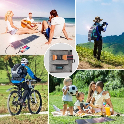 Ładowarka solarna Choetech SC004 USB-A 14W rozkładana szara