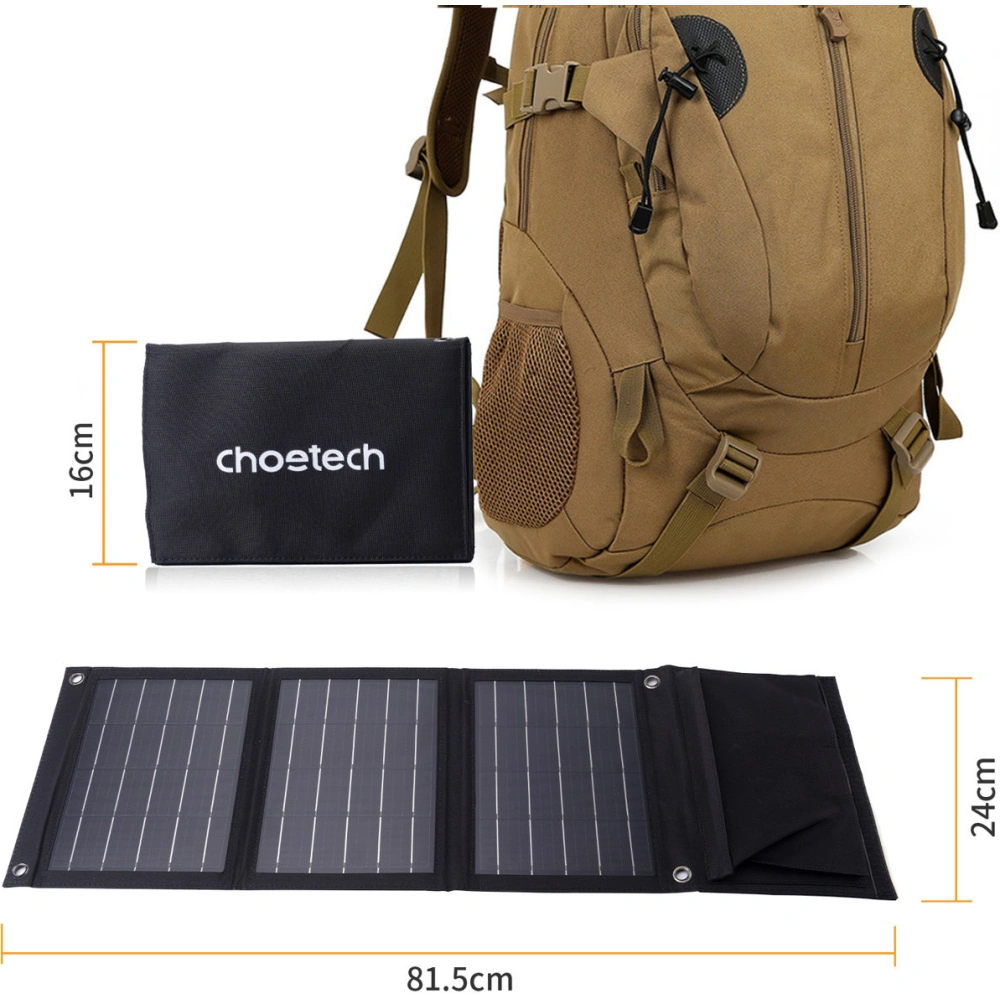 Hurtownia GSM - Napelem töltő Choetech SC005 22W összecsukható 2xUSB-A fekete - CHT81 - {ean13} - Hurt