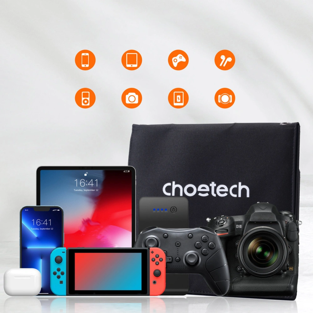 Hurtownia GSM - Solární nabíječka Choetech SC005 22W skládací 2xUSB-A černá - CHT81 - {ean13} - Hurt