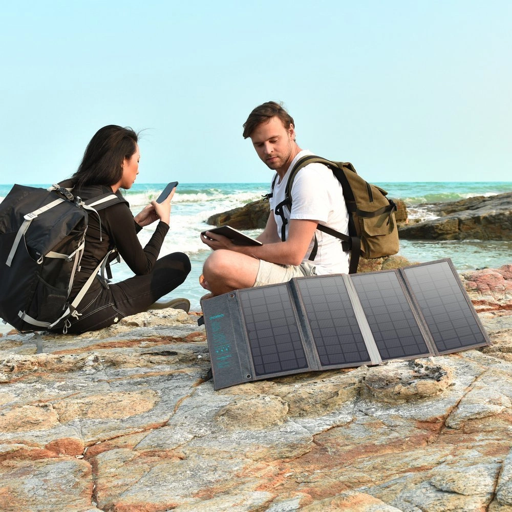 Hurtownia GSM - Ładowarka solarna Choetech SC006 USB-A, USB-C 36W QC PD szara - CHT82 - {ean13} - Hurt