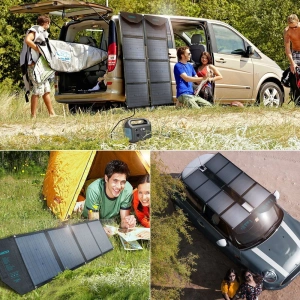 Hurtownia GSM - Solar-Ladegerät Choetech SC007 80W faltbar DC, USB-C, 2xUSB-A PD, QC schwarz - CHT83 - {ean13} - Hurt