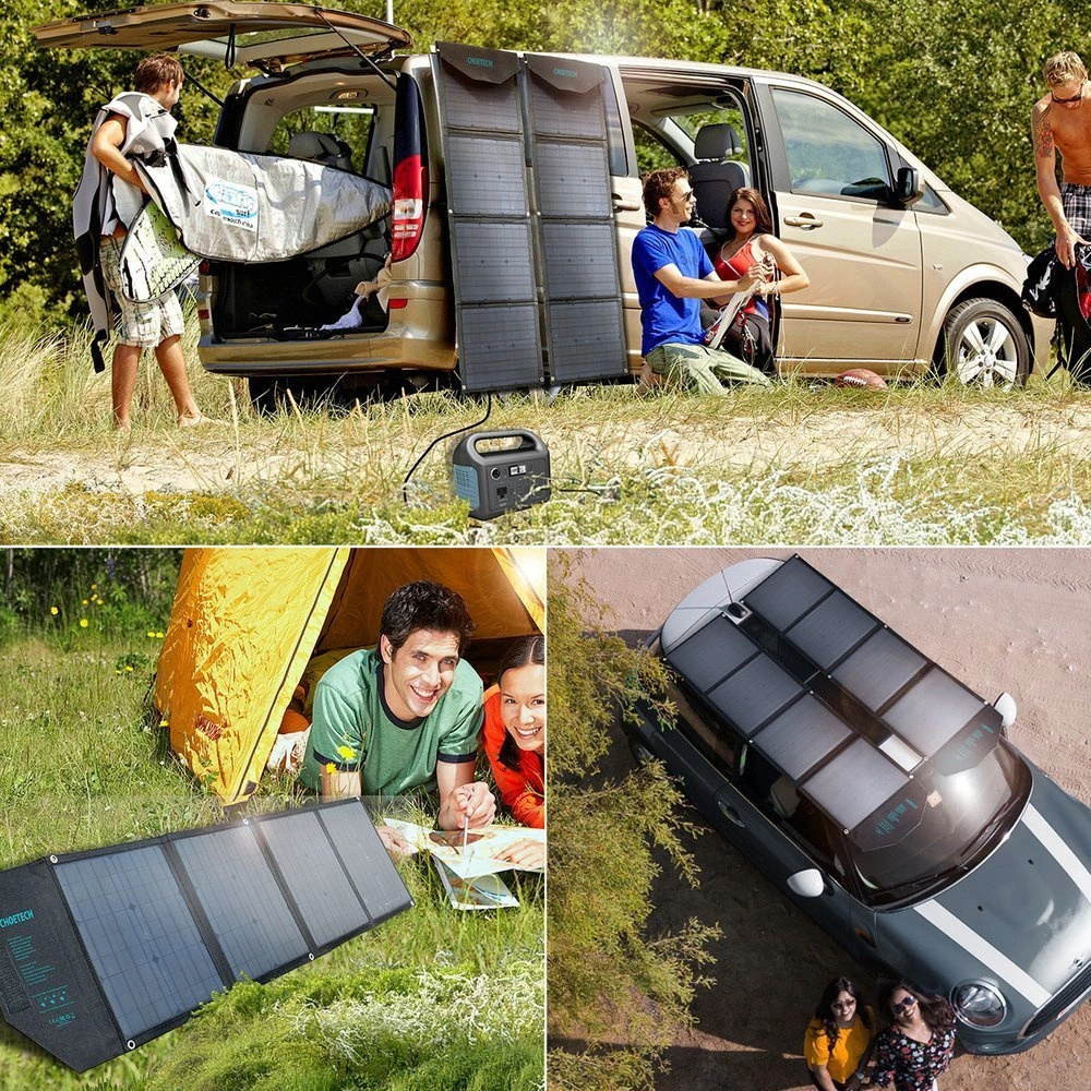 Wholesale Choetech SC007 Solar Charger 80W DC, USB-C, 2xUSB-A PD, QC black - CHT83 - {ean13} - Hurt