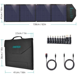Hurtownia GSM - Solar-Ladegerät Choetech SC007 80W faltbar DC, USB-C, 2xUSB-A PD, QC schwarz - CHT83 - {ean13} - Hurt