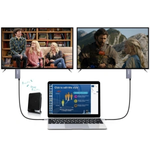 Hurtownia GSM - Adapter HUB Choetech XCH-M18GY USB-C/HDMI 4K - USB-C PD pentru MacBook/PC 1.8m gri - CHT84 - {ean13} - Hurt
