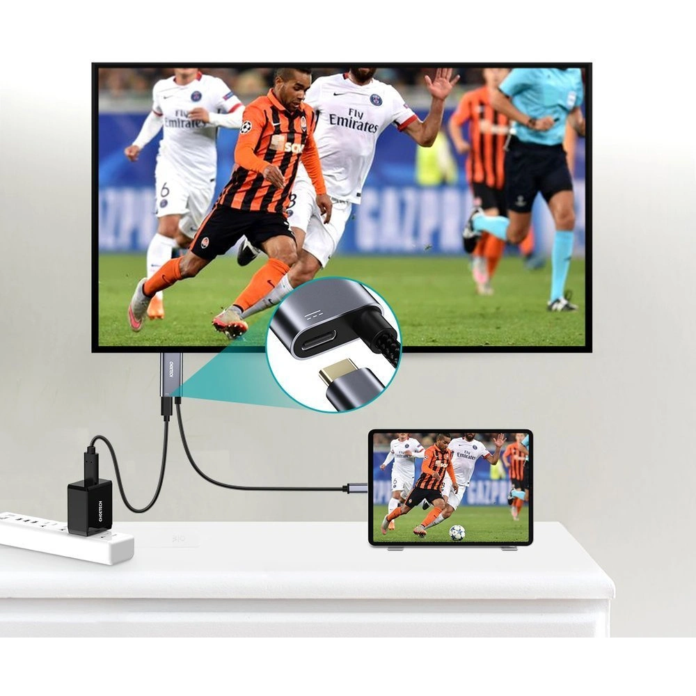 Hurtownia GSM - Adapter HUB Choetech XCH-M18GY USB-C/HDMI 4K - USB-C PD pentru MacBook/PC 1.8m gri - CHT84 - {ean13} - Hurt