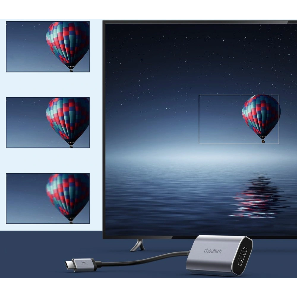 Hurtownia GSM - Adaptér Choetech HUB-H16 USB-C/HDMI 8K 60Hz šedý - CHT89 - {ean13} - Hurt