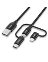 Kabel Choetech IP0030-BK 3w1 USB-A/MFI Lightning - USB-C - microUSB 1,2 m černý