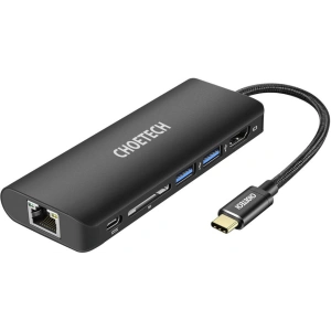 Hurtownia GSM - Adapter HUB Choetech HUB-M05 6w1 USB-C 100W PD negru - CHT92 - {ean13} - Hurt