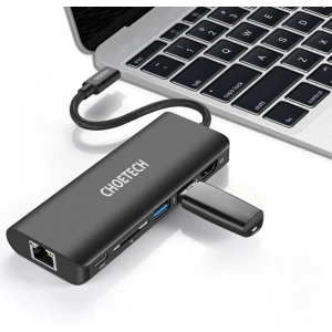 Hurtownia GSM - Adapter HUB Choetech HUB-M05 6w1 USB-C 100W PD negru - CHT92 - {ean13} - Hurt