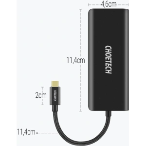 Hurtownia GSM - Adapter HUB Choetech HUB-M05 6w1 USB-C 100W PD negru - CHT92 - {ean13} - Hurt
