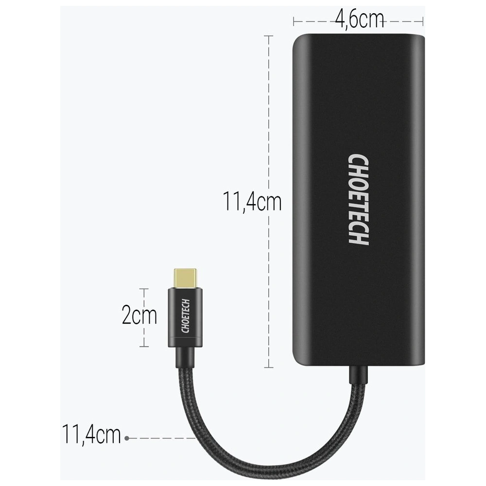 Hurtownia GSM - Adaptér HUB Choetech HUB-M05 6v1 USB-C 100W PD černý - CHT92 - {ean13} - Hurt