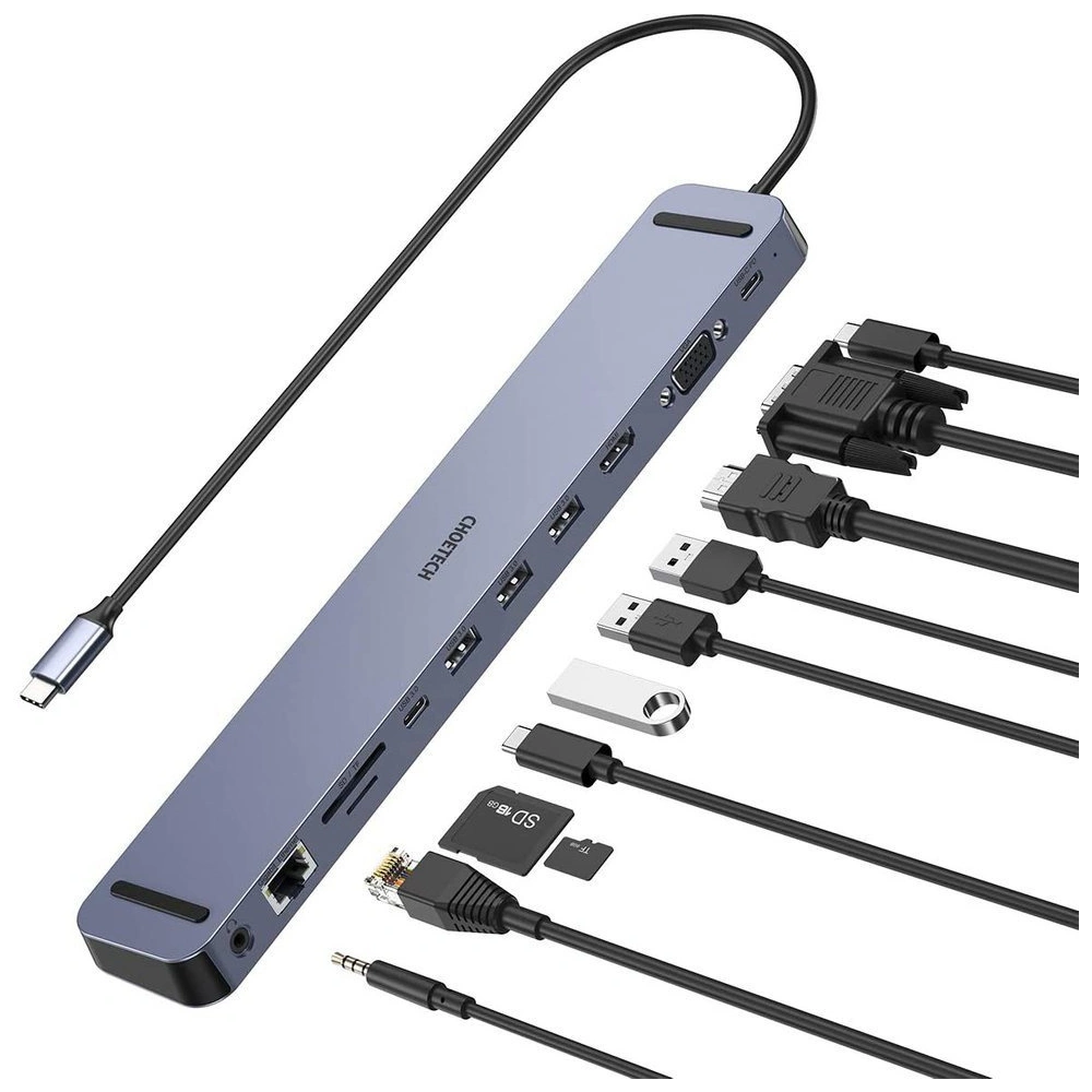 Hurtownia GSM - Adaptér HUB Choetech HUB-M20 11v1 USB-C 100W PD šedý - CHT93 - {ean13} - Hurt