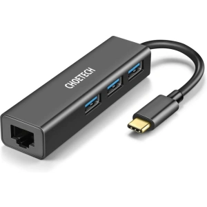 Hurtownia GSM - Adaptor HUB Choetech HUB-U02BK 4w1 USB-C/3x USB 3.0 - RJ-45 gri - CHT94 - {ean13} - Hurt