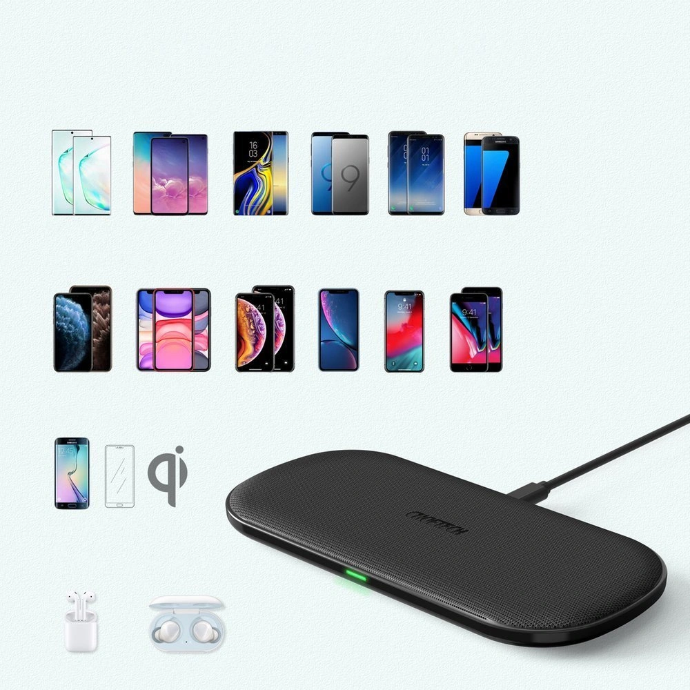 Wholesale Choetech T535-S (H) Wireless Charger 2in1 Qi 10W black - CHT95 - {ean13} - Hurt