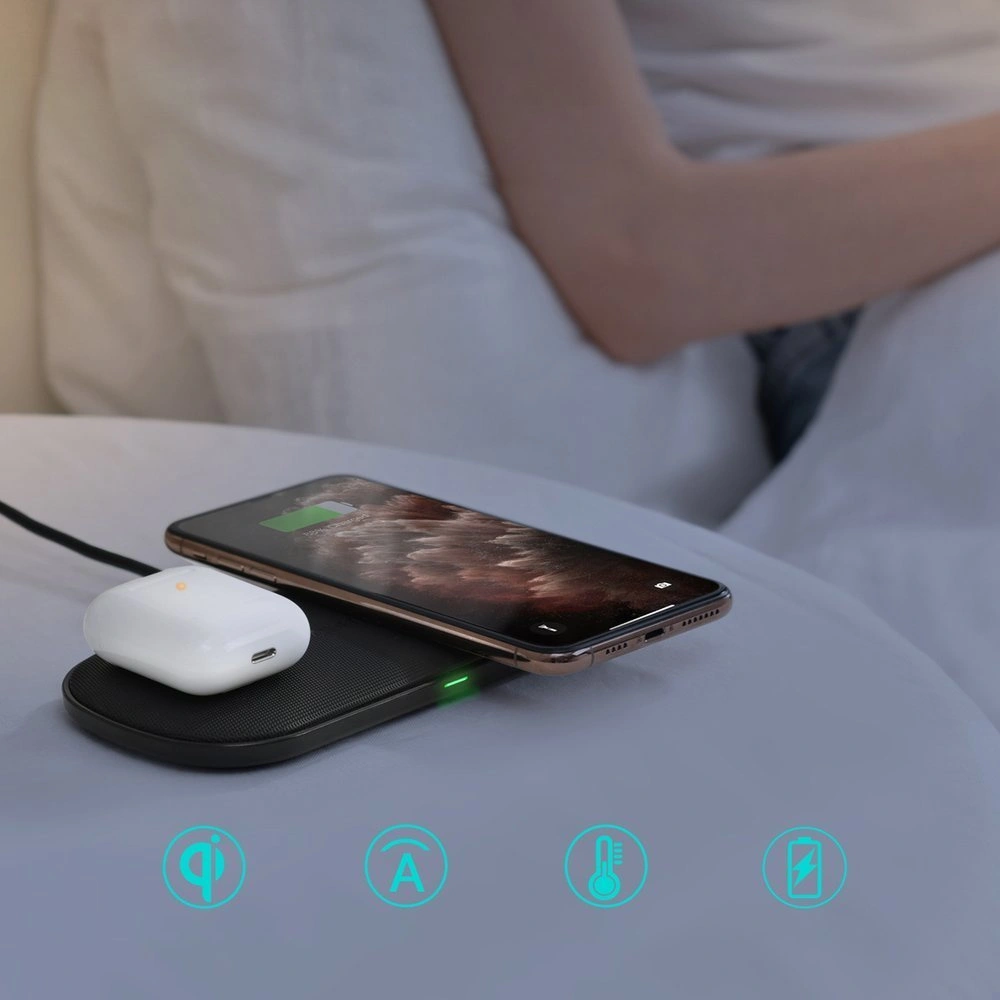 Wholesale Choetech T535-S (H) Wireless Charger 2in1 Qi 10W black - CHT95 - {ean13} - Hurt
