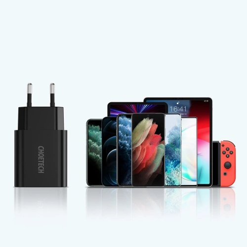Ładowarka sieciowa Choetech Q5003 QC3.0 18W 3A + kabel USB-A/USB-C 1m czarny