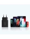 Hurtownia GSM - Hálózati töltő Choetech Q5003 QC3.0 18W 3A + USB-A/USB-C 1m fekete kábel - CHT96 - {ean13} - Hurt