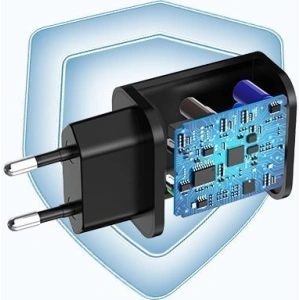 Hurtownia GSM - Încărcător de rețea Choetech Q5003 QC3.0 18W 3A + cablu USB-A/USB-C 1m negru - CHT96 - {ean13} - Hurt