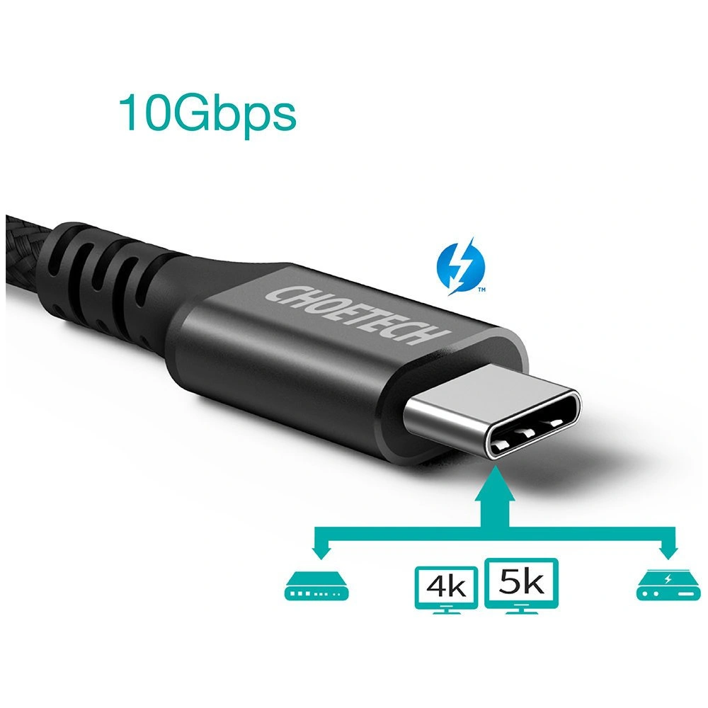 Hurtownia GSM - Kabel Choetech XCC-1007 USB-C/USB-C 3.2 Gen 2 100W PD 2m černý - CHT97 - {ean13} - Hurt