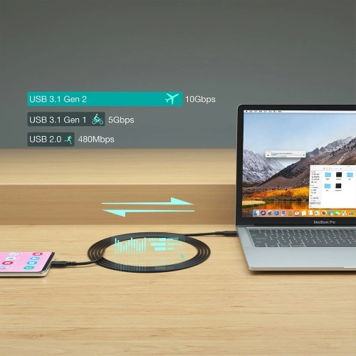 Kabel Choetech XCC-1007 USB-C/USB-C 3.2 Gen 2 100W PD 2m czarny