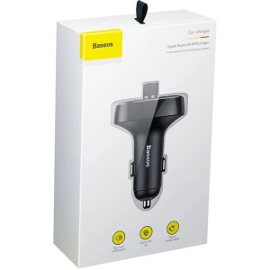 Hurtownia GSM - Transmițător FM Baseus T-typed S-09 Bluetooth (negru) - BSU4329 - {ean13} - Hurt