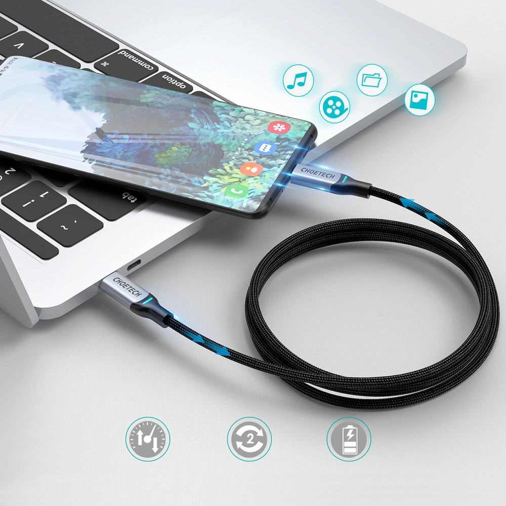 Hurtownia GSM - Kabel Choetech MIX00073 USB-C/USB-C PD 100W 5A 1,8m černý [2 PACK] - CHT100 - {ean13} - Hurt