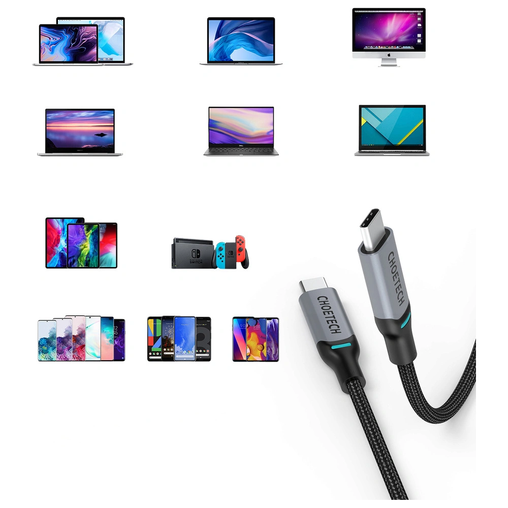 Hurtownia GSM - Kabel Choetech MIX00073 USB-C/USB-C PD 100W 5A 1,8m černý [2 PACK] - CHT100 - {ean13} - Hurt