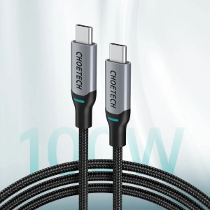 Hurtownia GSM - Cablul Choetech MIX00073 USB-C/USB-C PD 100W 5A 1,8m negru [2 PACK] - CHT100 - {ean13} - Hurt