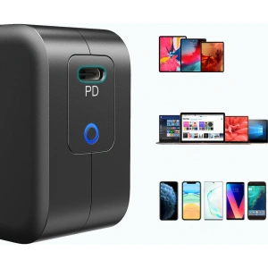 Hurtownia GSM - Încărcător de rețea Choetech Q6006 GaN USB-C 60W PD + cablu USB-C/USB-C 1,8m negru - CHT101 - {ean13} - Hurt