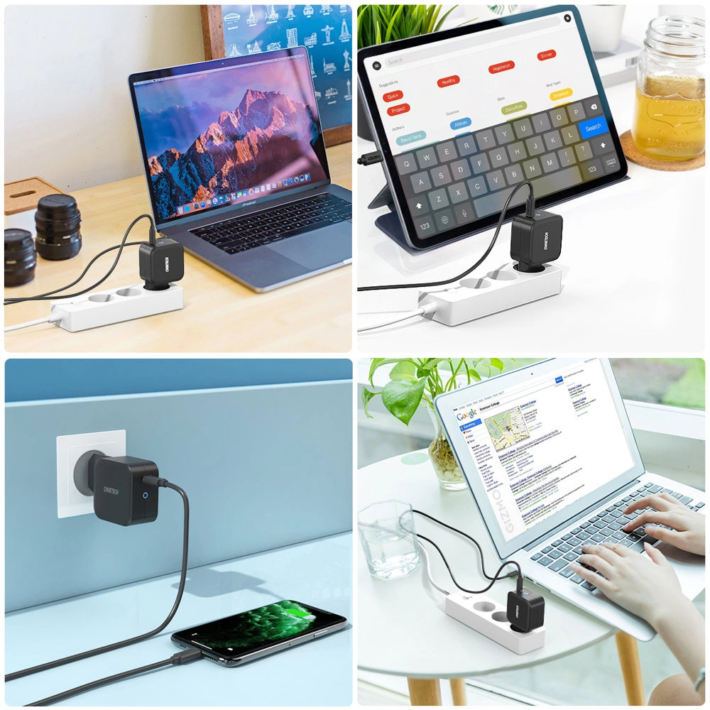 Hurtownia GSM - Síťová nabíječka Choetech Q6006 GaN USB-C 60W PD + kabel USB-C/USB-C 1,8m černý - CHT101 - {ean13} - Hurt