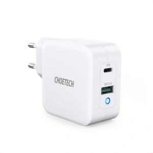 Hurtownia GSM - Netzteil Choetech PD8002 GaN USB-C PD USB-A QC 3.0 65W 3,25A weiß - CHT103 - {ean13} - Hurt