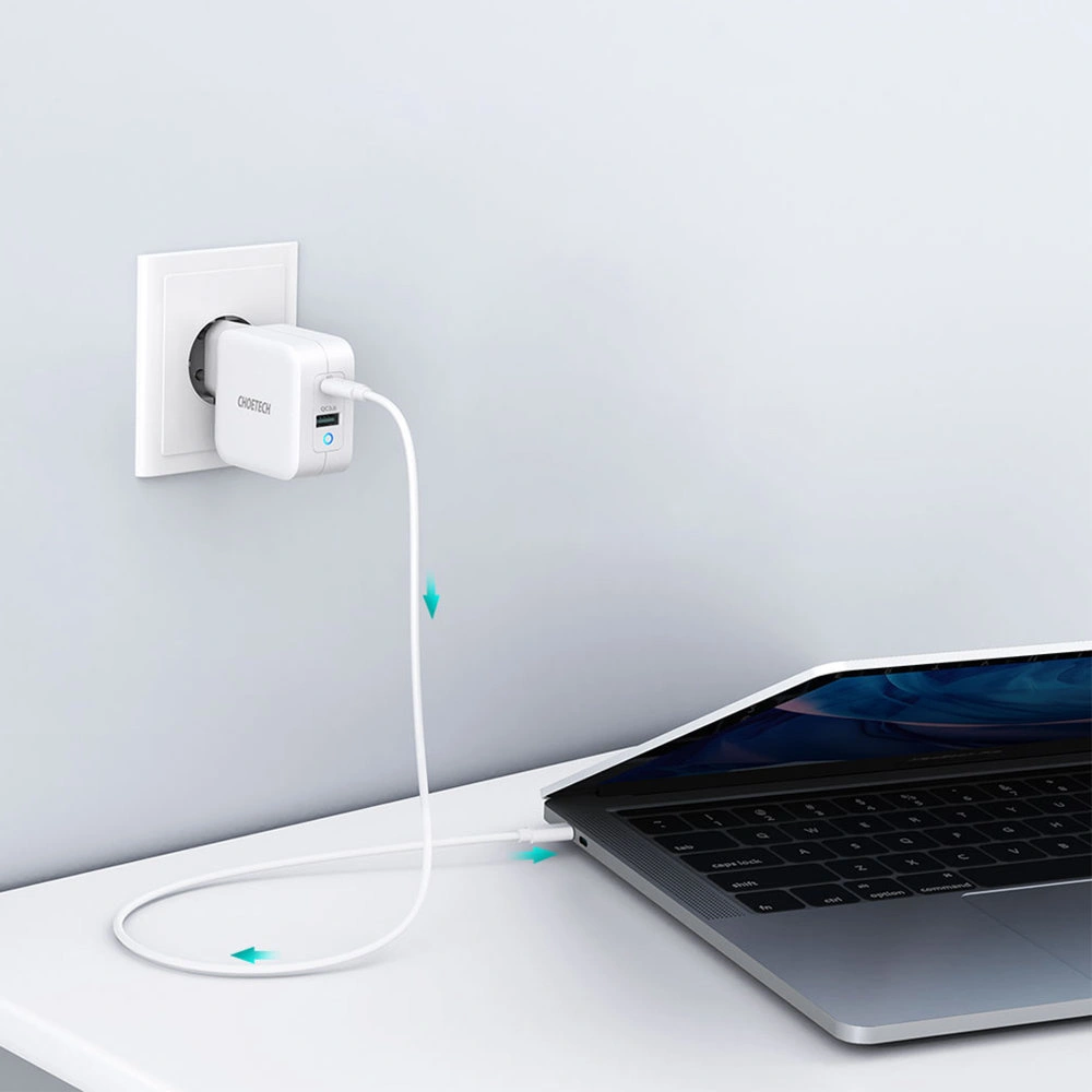 Hurtownia GSM - Netzteil Choetech PD8002 GaN USB-C PD USB-A QC 3.0 65W 3,25A weiß - CHT103 - {ean13} - Hurt
