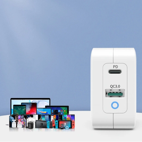 Ładowarka sieciowa Choetech PD8002 GaN USB-C PD USB-A QC 3.0 65W 3,25A biały