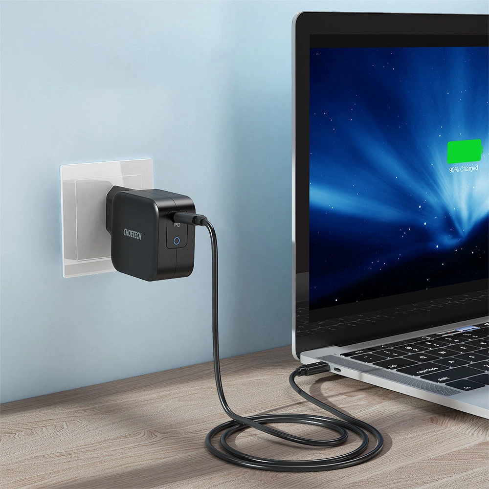 Hurtownia GSM - Încărcător de rețea Choetech Q6006 GaN USB-C 61W 3A PD negru - CHT104 - {ean13} - Hurt