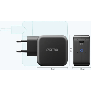 Hurtownia GSM - Netzteil Choetech Q6006 GaN USB-C 61W 3A PD schwarz - CHT104 - {ean13} - Hurt
