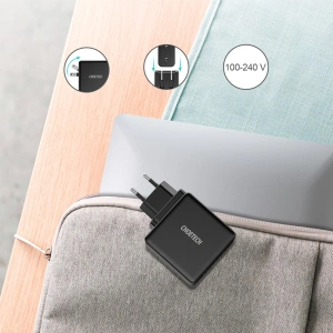 Hurtownia GSM - Încărcător de rețea Choetech Q4004-EU USB-C PD 60W 3A negru - CHT105 - {ean13} - Hurt