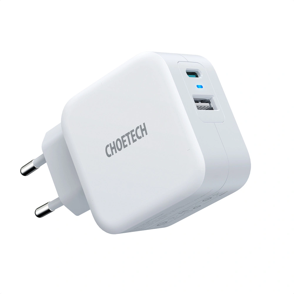 Hurtownia GSM - Încărcător de rețea Choetech PD5002-EU QC PD 38W 5A USB-C + USB-A alb - CHT106 - {ean13} - Hurt