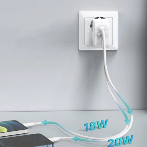 Hurtownia GSM - Încărcător de rețea Choetech PD5002-EU QC PD 38W 5A USB-C + USB-A alb - CHT106 - {ean13} - Hurt