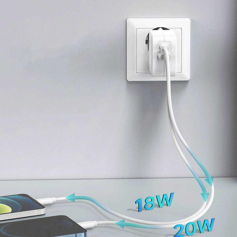 Hurtownia GSM - Încărcător de rețea Choetech PD5002-EU QC PD 38W 5A USB-C + USB-A alb - CHT106 - {ean13} - Hurt