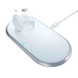 Hurtownia GSM - Vezeték nélküli töltő Choetech T317 Qi 2w1 okostelefonokhoz/Apple Watch-hoz állványos (MFI) USB-C fehér - CHT107 - {ean13} - Hurt