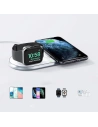 Hurtownia GSM - Vezeték nélküli töltő Choetech T317 Qi 2w1 okostelefonokhoz/Apple Watch-hoz állványos (MFI) USB-C fehér - CHT107 - {ean13} - Hurt