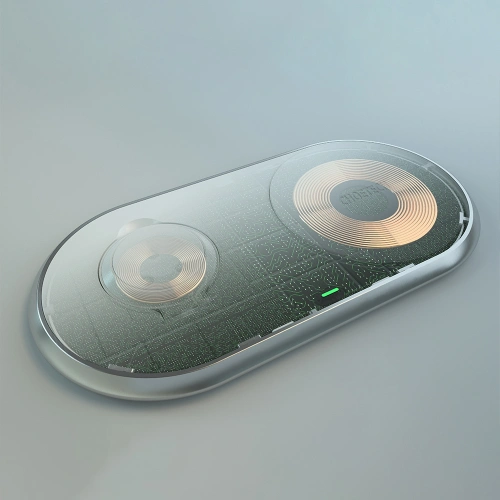 Ładowarka bezprzewodowa Choetech T317 Qi 2w1 do smartfonów/Apple Watch ze stojakiem (MFI) USB-C biały