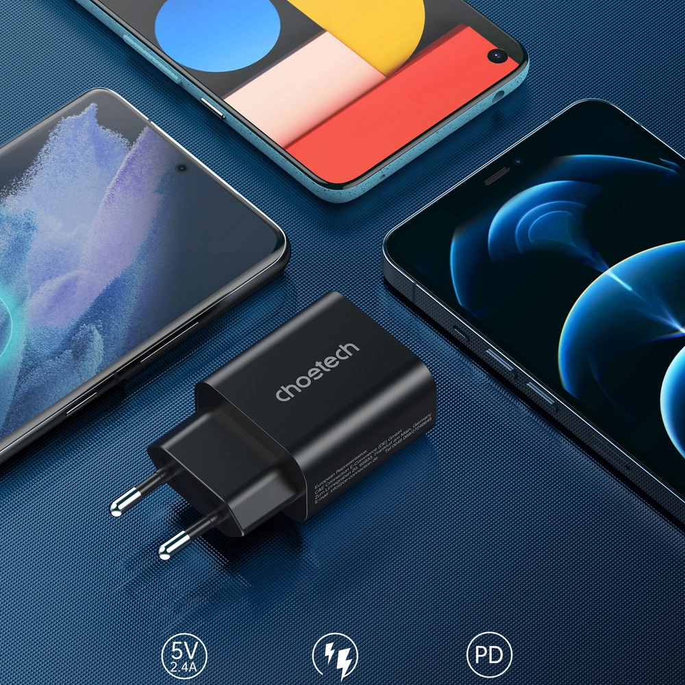 Hurtownia GSM - Încărcător de rețea Choetech PD6003 USB-C 25W PPS PD negru - CHT110 - {ean13} - Hurt