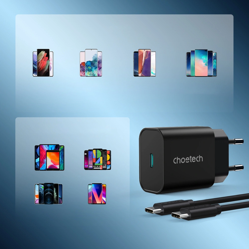 Hurtownia GSM - Încărcător de rețea Choetech PD6003 USB-C 25W PPS PD negru - CHT110 - {ean13} - Hurt