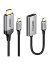 Adapter HUB Choetech HUB-H12 USB-C/HDMI 2.0 4K@60Hz grau + Kabel CH0021 USB-C/HDMI 4K@60Hz 2m grau