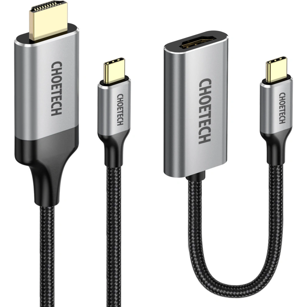 Hurtownia GSM - Adapter HUB Choetech HUB-H12 USB-C/HDMI 2.0 4K@60Hz grau + Kabel CH0021 USB-C/HDMI 4K@60Hz 2m grau - CHT111 - {ean13} - Hurt