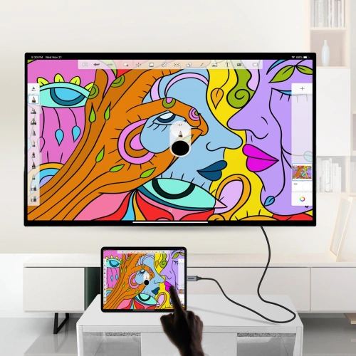 Adapter HUB Choetech HUB-H12 USB-C/HDMI 2.0 4K@60Hz szary + kabel CH0021 USB-C/HDMI 4K@60Hz 2m szary